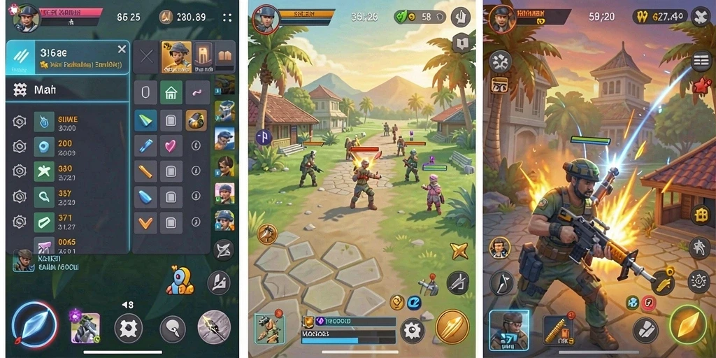 Tangkapan layar menampilkan pertarungan epik melawan monster.