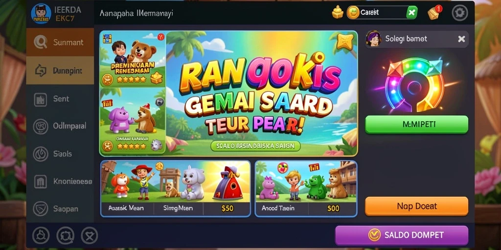 Tampilan antarmuka permainan yang menarik dan user-friendly.