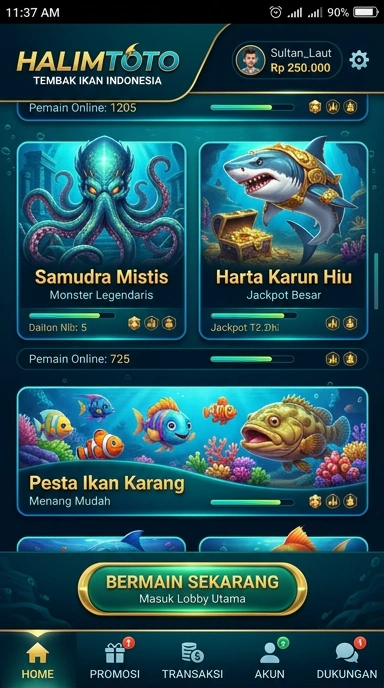 Cuplikan layar menu unduhan halimtoto untuk perangkat Android